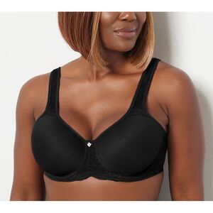 Breezies Women's Bra Sz 38D Natural Curves Full Coverage Contour Black A451455